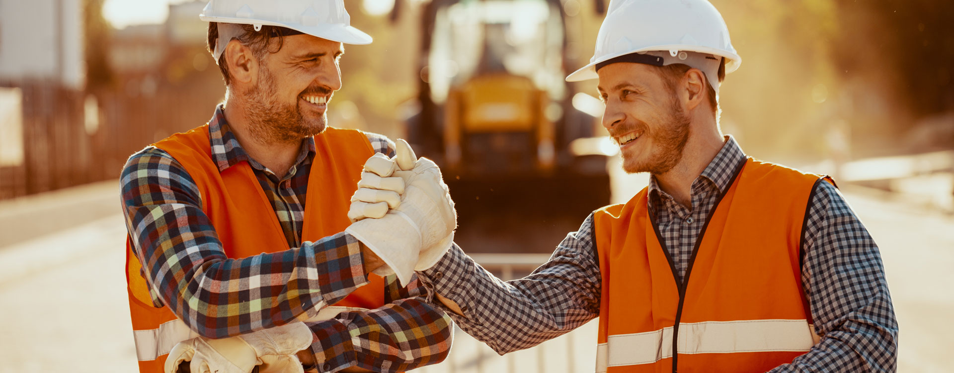 Mitarbeiter auf Baustelle